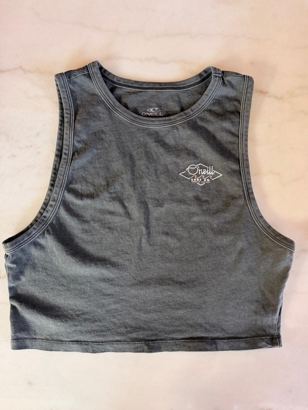 O'Neill Charcoal Grey Logo Cropped Tank